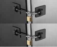 Cerradura para Refrigerador 2 Pack con Candado y Llave Negra