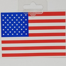 U.S. Flag Vinyl Sticker   5" x 3.25" Adhesive Back   Outside Window