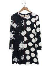 DESIGUAL Langarmkleid Damen Kleid Gr. DE 36 schwarz-weiß Casual-Look