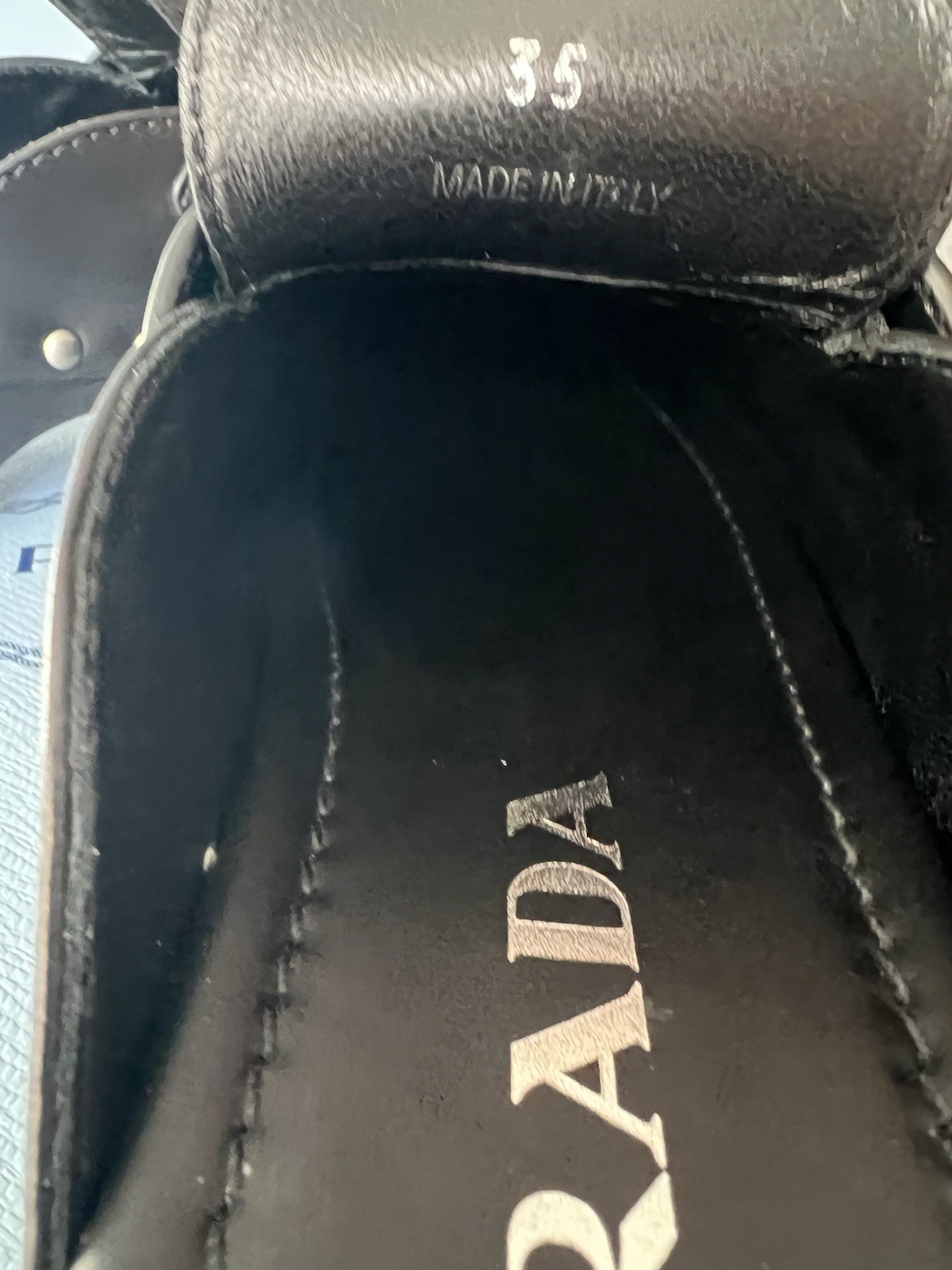 Prada Women’s Black Logo Mule Clogs Platform Shoes Sz 35 NIB image 6
