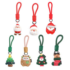 Christmas Santa Claus Christmas tree pendant leather keychain bag charm gift