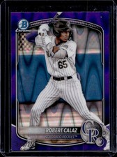 2025 Bowman Robert Calaz Chrome Prospects Purple Raywave Refractor #/250 Rockies