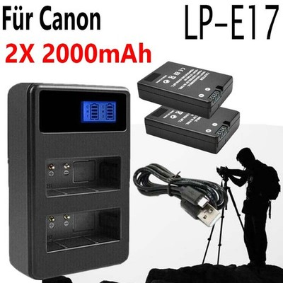 2x LP-E17 Lithium-Ion für Canon EOS 200D M3 750D 800D Battery +Dual Charger 7.2V