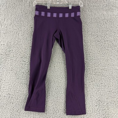 Lululemon Run Inspire Crop II Leggings Womens Size 4 Purple Yoga Stretch Active