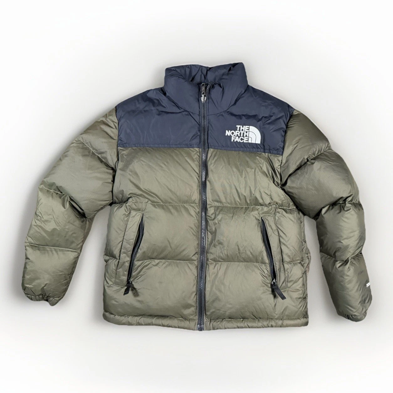 The North Face Nuptse Jacket Teen Unisex Large 12 Olive Green 700 Down Puffer