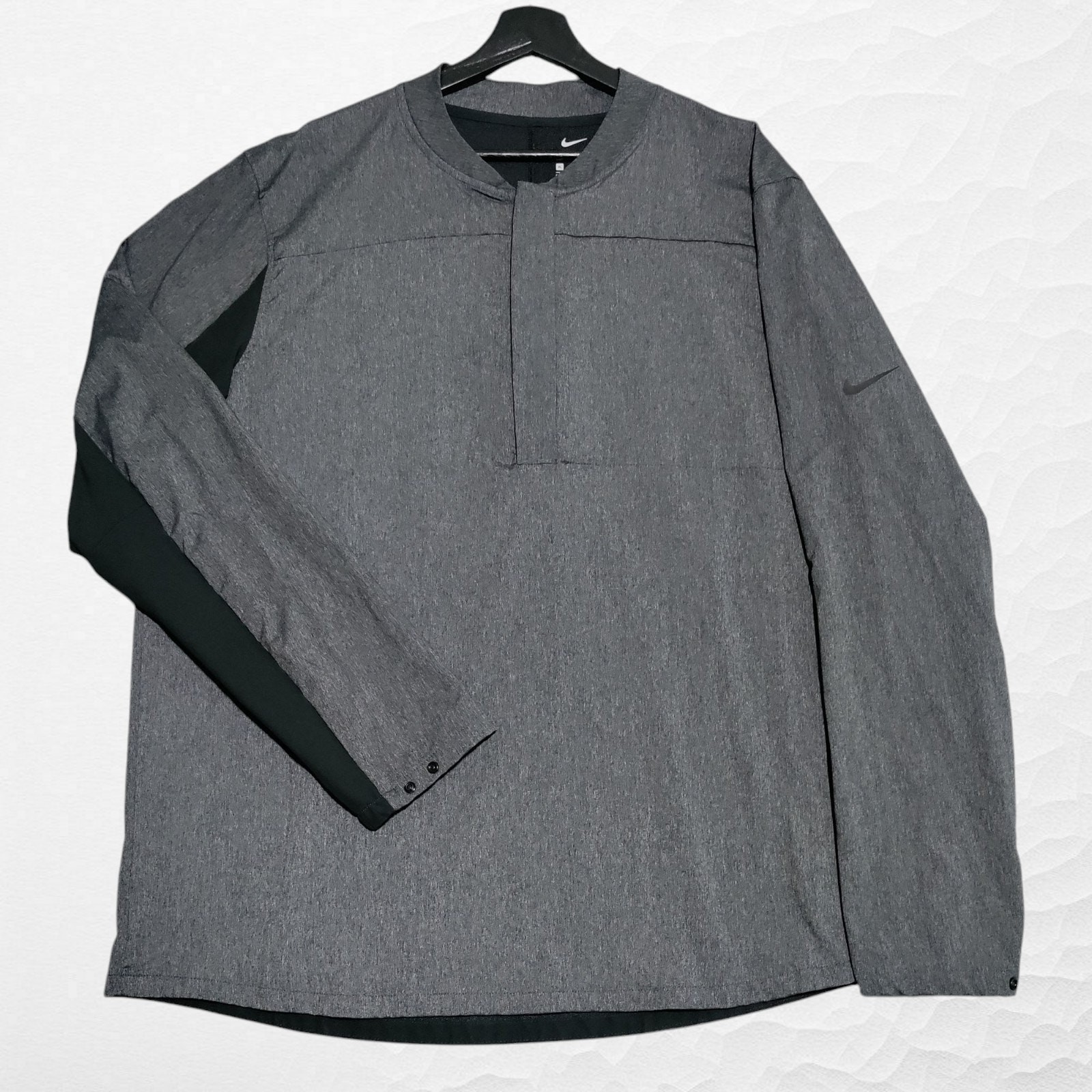 SACAI X NIKE Nike Shield Giacca Golf Mezza Zip Uomo XL Grigio Nero Swoosh 892211 010 Vento Pioggia