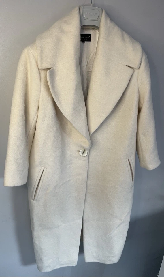 Speziale Per Uno M&S Women’s Cream Winter White 75% Alpaca 25% Wool Coat Size 10 - Image 4 of 4