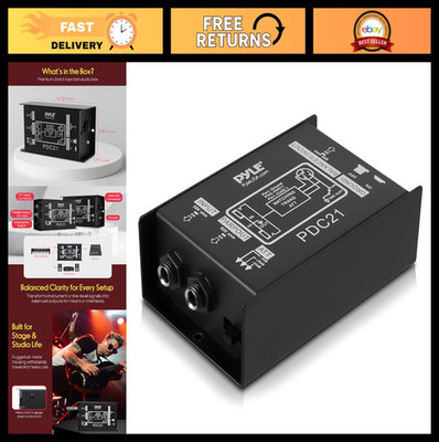 Passive DI Box with Hum Eliminator, Input Attenuator for Guitar & Bass, XLR Conn