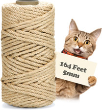 164 Feet 5Mm Jute Twine, Natural Cord for Crafts, Packaging Garden Heavy-Dut