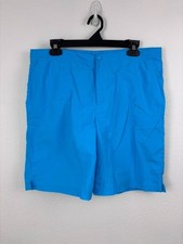 Lands' End women's 14 blue swim shorts modest swimwear attached bottoms