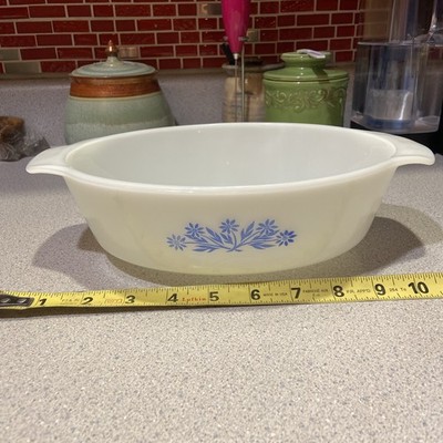 Vintage Anchor Hocking Blue Cornflower Casserole Dish