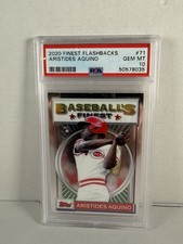 2020 Topps Finest Flashbacks Aristides Aquino #71 (RC) PSA 10 Baseball Card