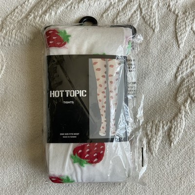 Hot Topic White Tights With Red Strawberries New In Package