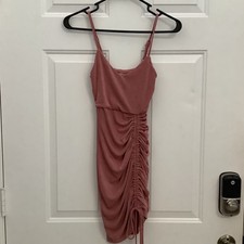 Crave Frame Juniors' Empire Side-Drawstring Bodycon Dress Dusty Rose Sz XXS