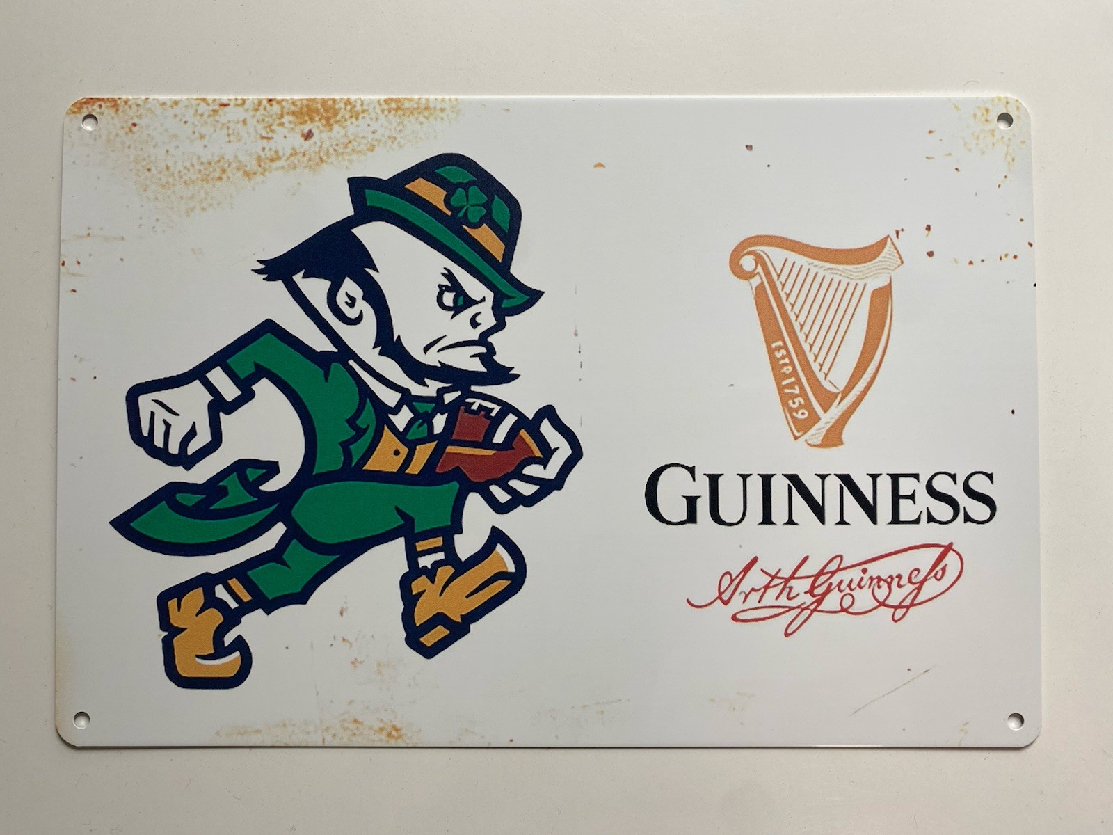 Notre Dame University Guinness Beer Sign - Fighting Irish Stout -