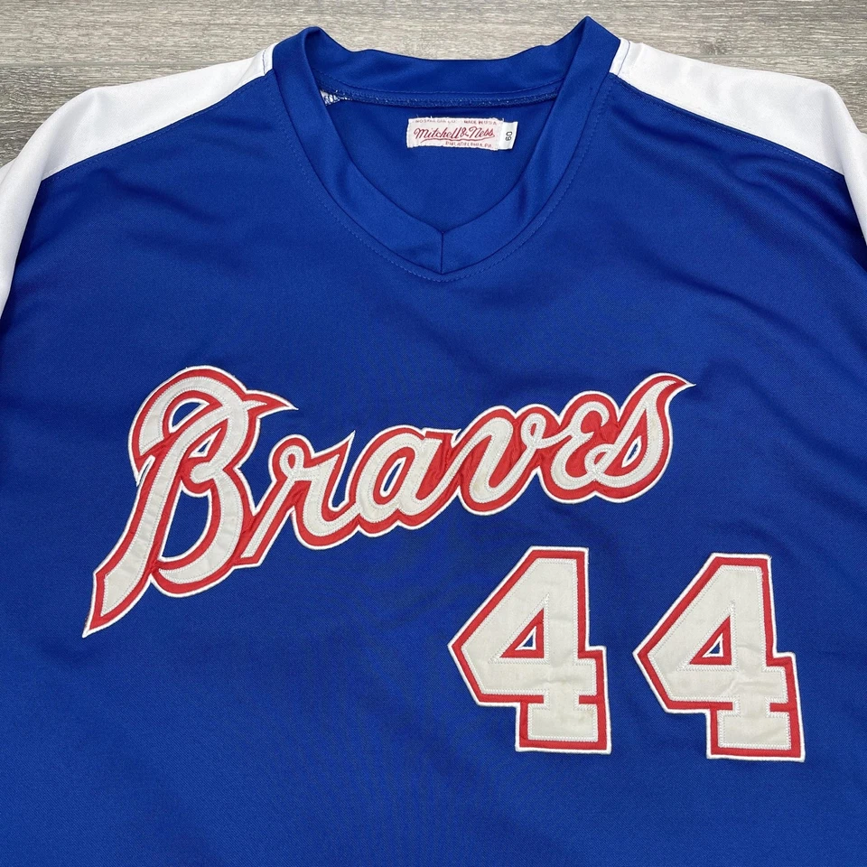 Camiseta de béisbol de los Atlanta Braves para hombre 60 Hank Aaron 44 Mitchell & Ness MLB Foto 4 de 4