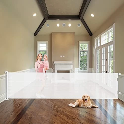 Mom's Choice Awards Winner WOMHOM 100 Inch Extra Wide Retractable Baby Gates