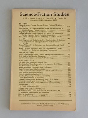 Vintage SCIENCE-FICTION STUDIES #18 Volume 6 Part 2 July 1979 SFS Publications