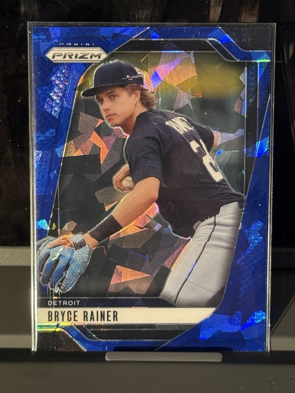 2025 Panini Prizm - Bryce Rainer, Bryce Rainer #223 Blue Ice Prizm (RC)