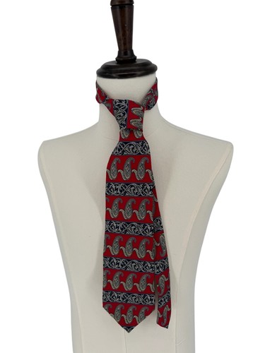 Vintage Givenchy Monsieur wide Silk Tie Paisley Men's Luxury Necktie 58" - Picture 5 of 7