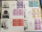 United states, nice lot of 1957 all different block of 4 FDC's
