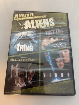 New Sealed  4 Movie Midnight Marathon Pack: Aliens (DVD) The Thing Virus Village