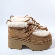 UGG WMS Classic New Heights Lace Up CHE Suede Platform Boots 1167772 Size 8 NWOB