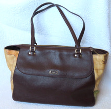 ALVIERO MARTINI TILASSE CLASSIC BURGUNDY AND TAN TOTE