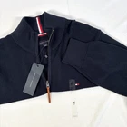 New Mens Tommy Hilfiger 1/4 Zip Pullover Sweater Size Medium NWT Navy Blue White