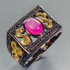 Antique Design ring Ruby Ring 925 Sterling Silver Size 7 /R439152