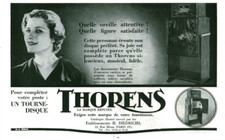 Publicité ancienne tourne disque Thorens 1936 issue de magazine