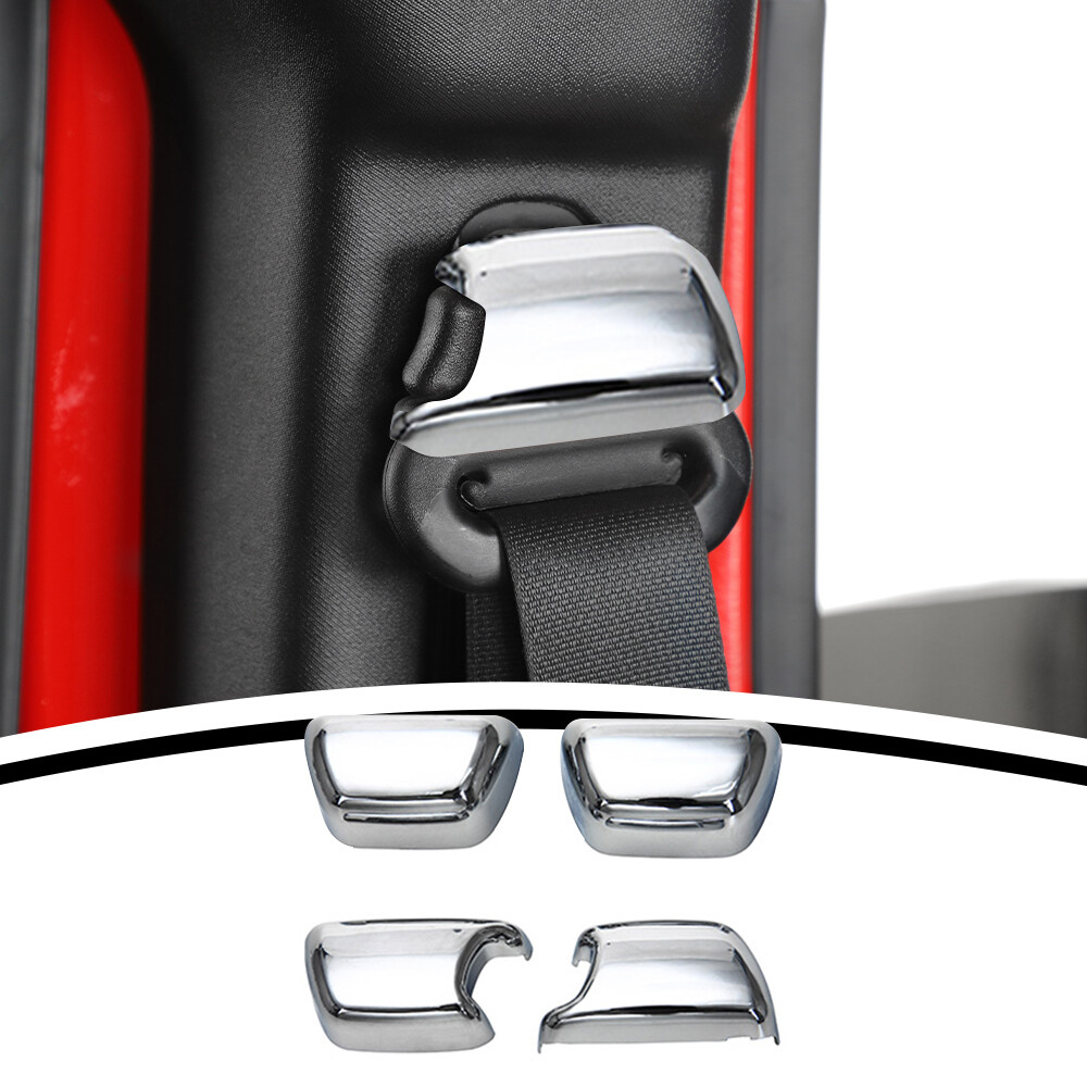 Seat Belt Buckle Cover Trim Interior Accessories For Jeep Wrangler JK 07+ Chrome