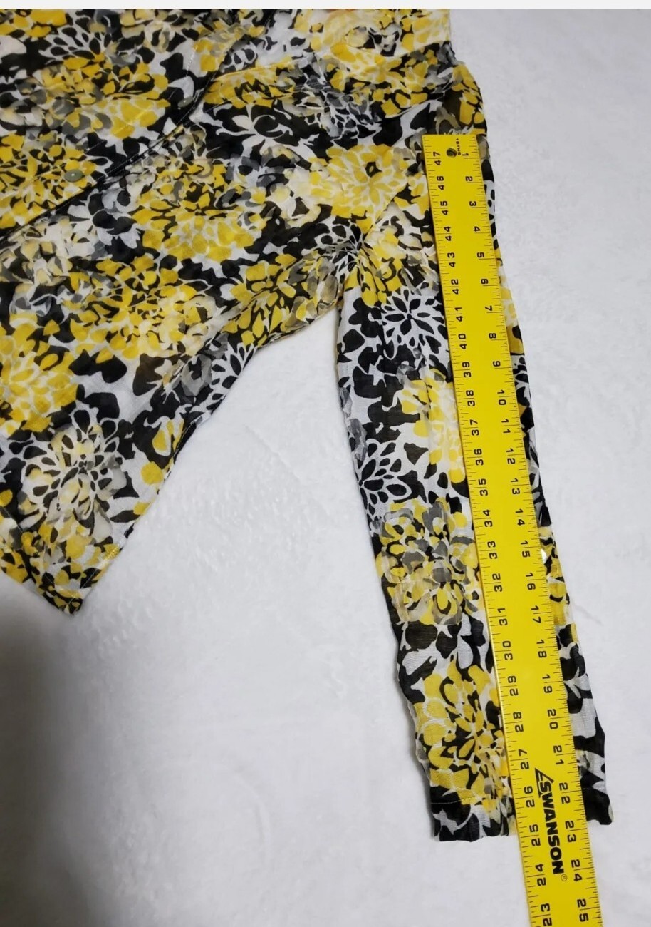 Ruby Rd Women's Button Front Blouse Yellow Size 1… - image 10