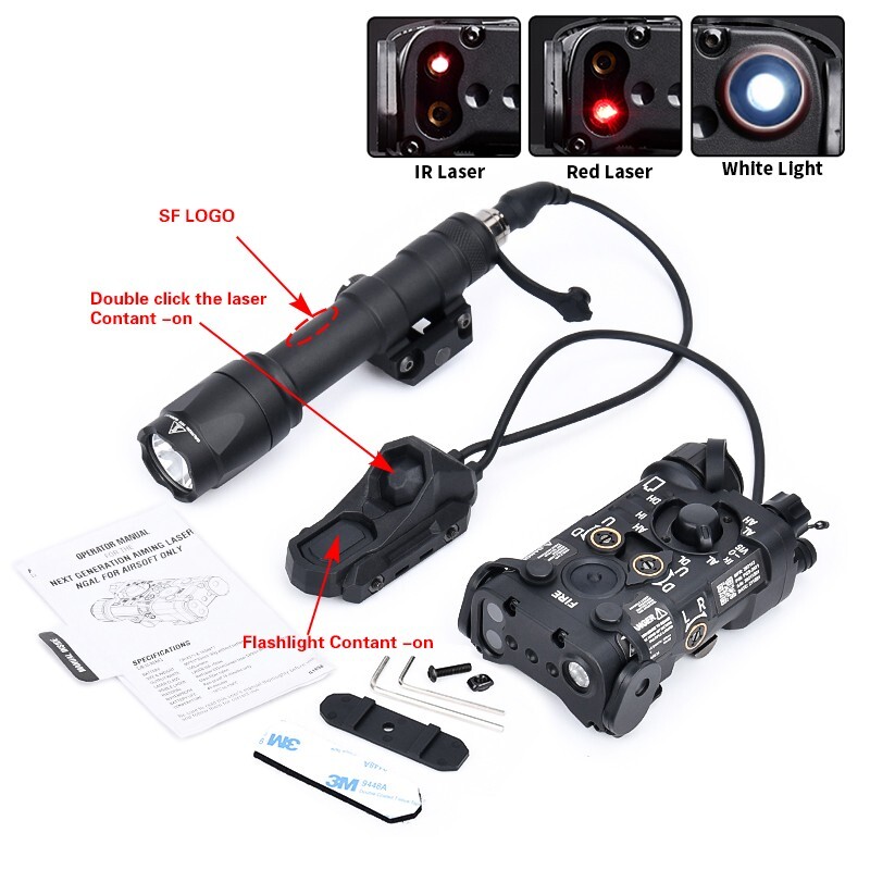 WADSN Metal NGAL Laser M600C Flashlight AXONun Pressure Switch Red