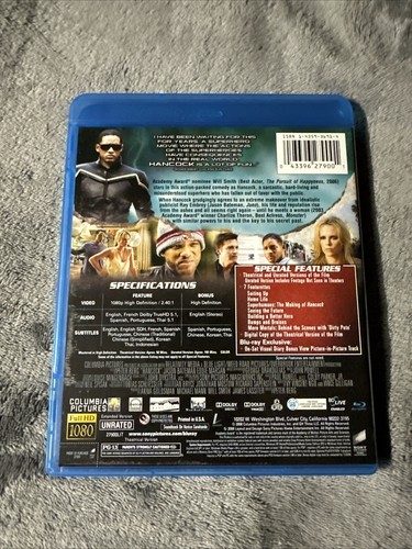 Hancock (Blu-ray 2008) Unrated Special Edition w/ Will Smith & Charlize Theron - Picture 3 of 3