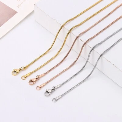 Schlangenkette Edelstahl Halskette Silber Gold Anhänger Damen Herren Kette  - Bild 1 von 4