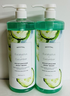 2-Pack Revital ~ Eucalyptus & Cucumber Moisturizing Body Wash 33.8