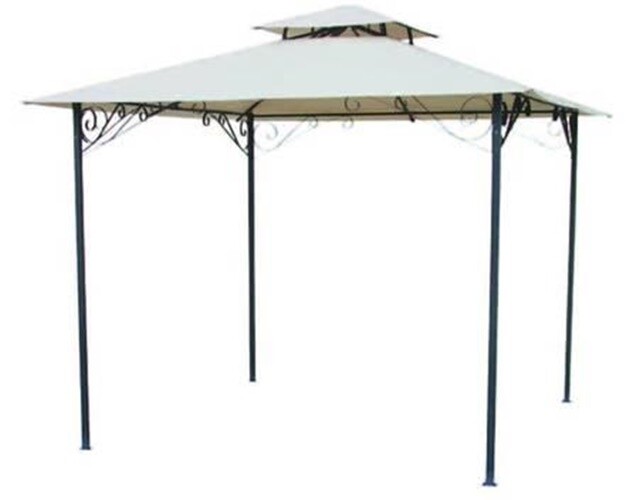 GAZEBO ORNAMENTALE QUADRATO IN METALLO - cm.300x300 - beige - FER 124782