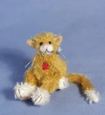 DEB CANHAM "CHESTER" MINIATURE MOHAIR CAT 3 1/2" GINGER COLOR LIMITED EDITION