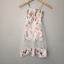 Floral Kids Dress with Tulle Overlay Shorts Size 5 Years Easter Church