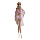 Pink 5-Pcs Nightgown Bra & Underwear Lingerie Babydoll dress for 11.5" Doll