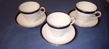 SPODE ENGLAD BONE CHINA SET OF 3 COFFEE CUPS & 3 SAUCERS, VERY NICE
