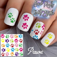 Paws Puppy Cat Etc Waterslide Nail Art Decals Set Of 50, Instructions Bonus