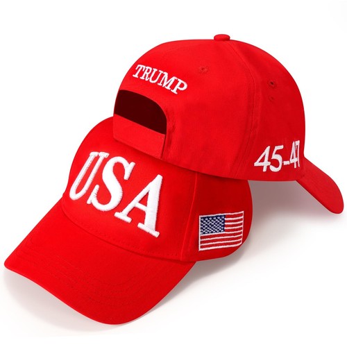 Cappello MAGA Trump 2024 In Cotone Con Bandiera USA Ricamata | Berretto Da Baseball Keep America Great | Regalo Per Sostenitori - 2