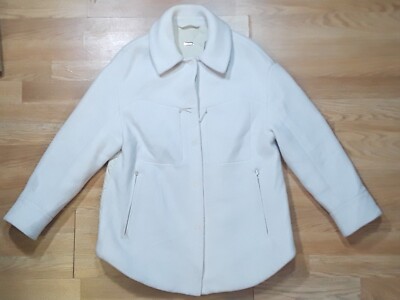 Lululemon W4BW3S Insulated Wool Shirt Jacket Natural Ivory Womens 4 Quilted 