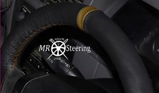 F&uuml;r 2005+Mercedes W169 Echt Leder Lenkrad Abdeckung + Braune Riemen