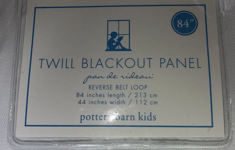Nuevo Pottery Barn Niños Sarga Blackout Panel Cinturón Lazo 84 x 44 Foto 2 de 4