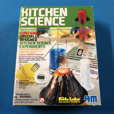 NEW KITCHEN SCIENCE KIDZ LAB 4M CONTAINS 6 EXPERIMENTS AGE 8+ A4