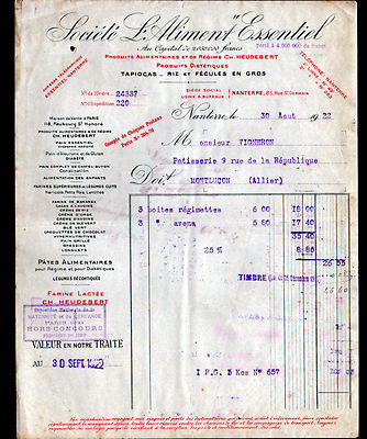 NANTERRE (92) LEBENSMITTELFABRIK ''ESSENTIAL FOOD, HEUDEBERT'' 1922