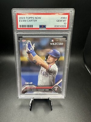 2023 Topps Now - AL Wild Card #964 Evan Carter (RC) 1st PS Homer PSA 10  Rangers | eBay